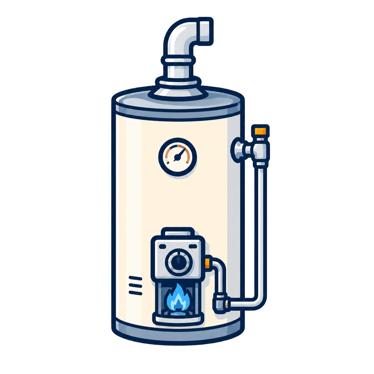 graphic of a hot water heater