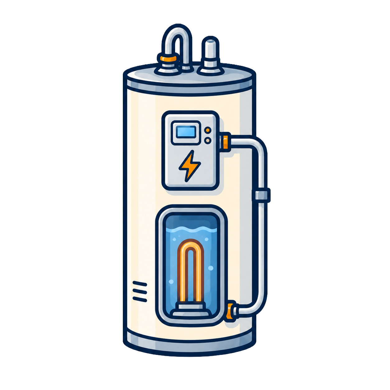 graphic of a hot water heater heat pump