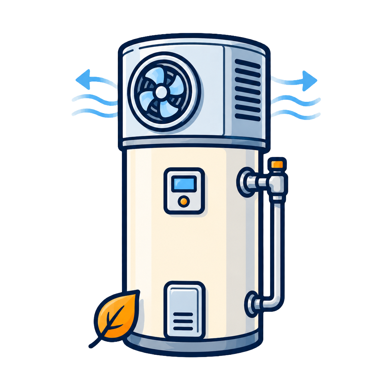 graphic of a hot water heater