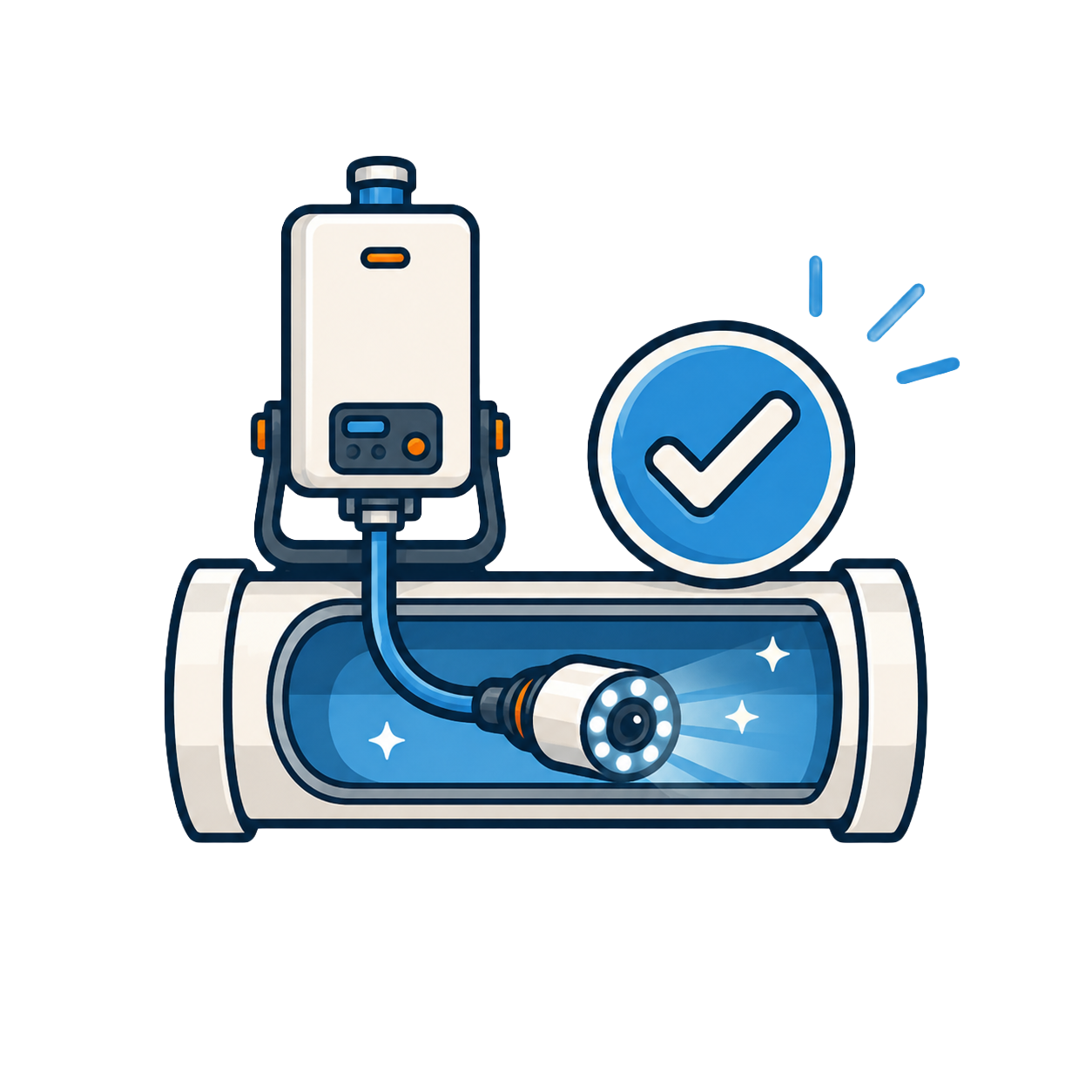 graphic of pipe camera inspection