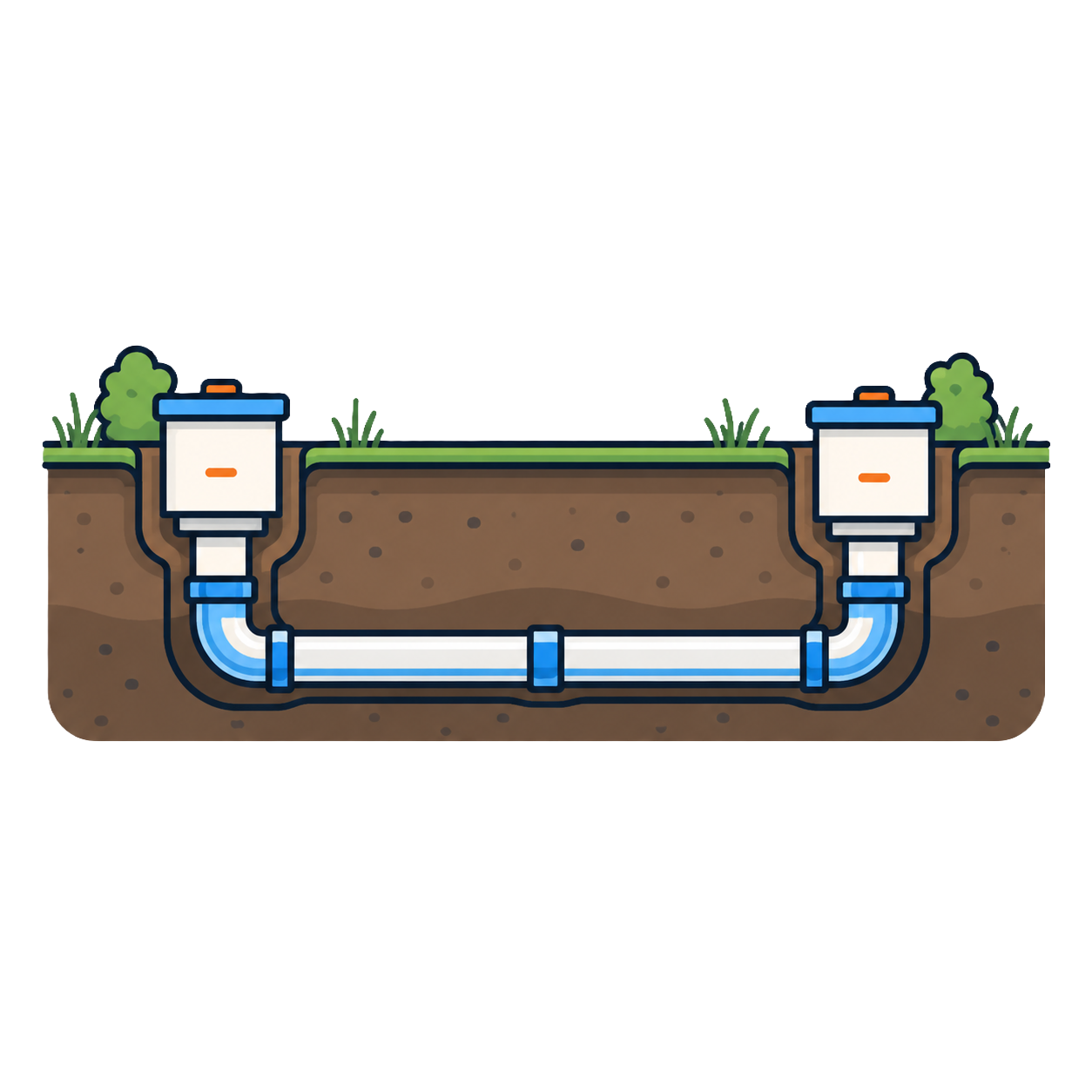 graphic of sewer line