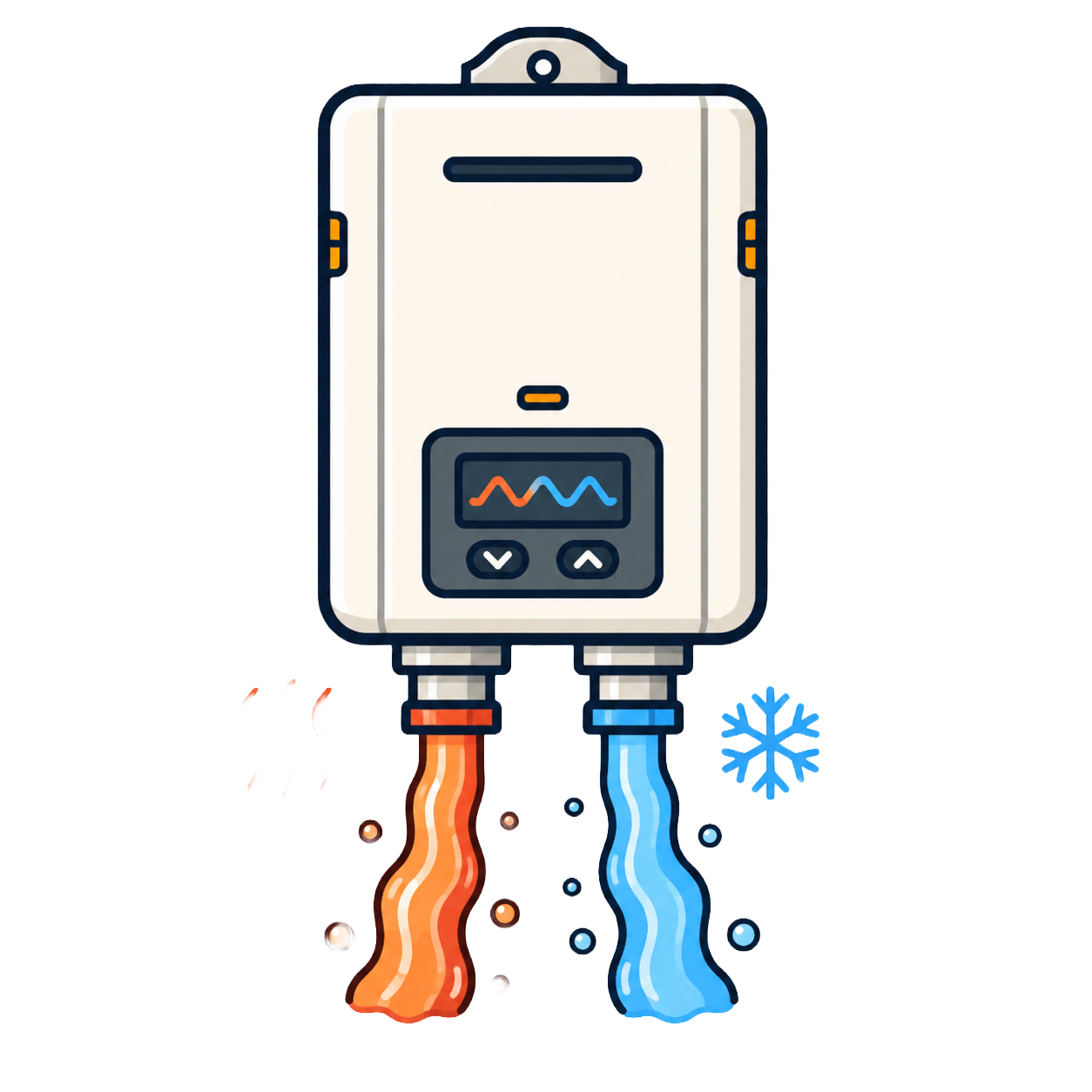 graphic of tankless water heater