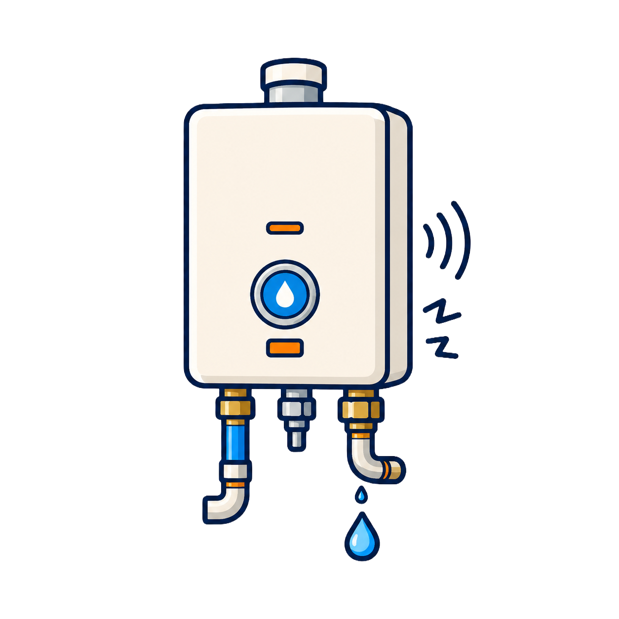 graphic of tankless water heater