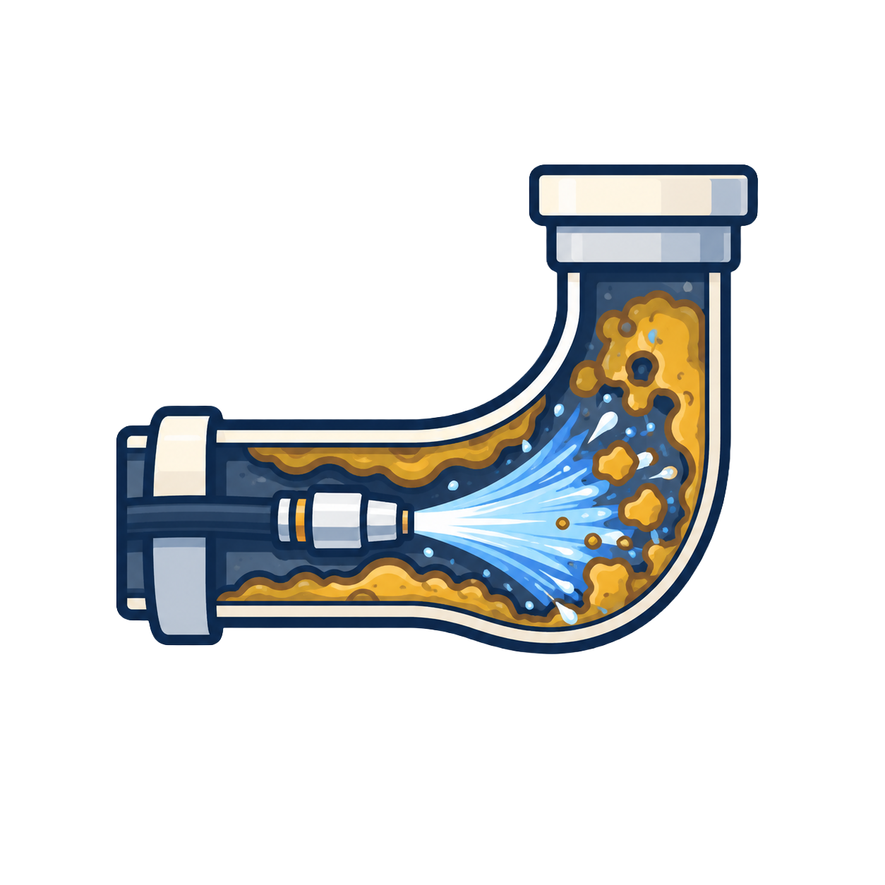 graphic of hydro jetting a pipe