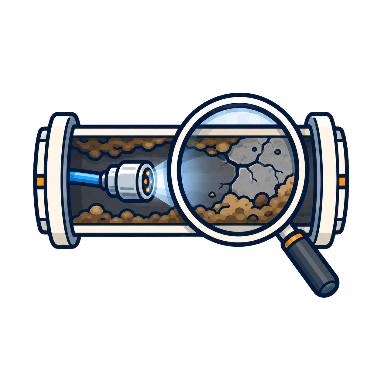 graphic of pipe camera inspection