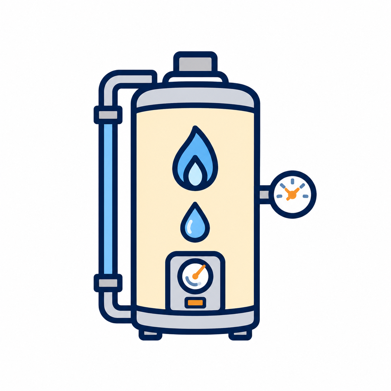 graphic of hot water heater